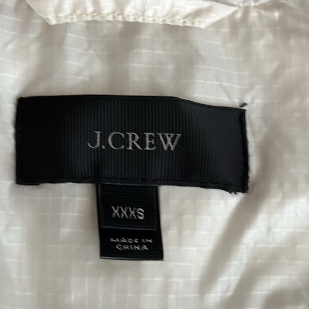 J. CREW Lightweight Down‎ Puffer Jacket Coat Snow Bunny Ivory Size XXXS Winter